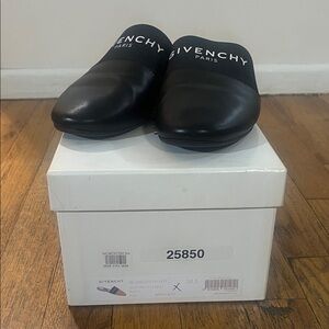 Givenchy Black Leather Slip-On Loafers